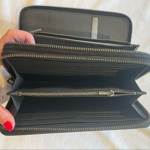 Coach black Double Zip Travel Organizer In Canvas